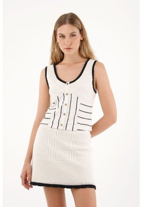 Tennis Camisa Tejida Manga Sisa Crudo Para Mujer