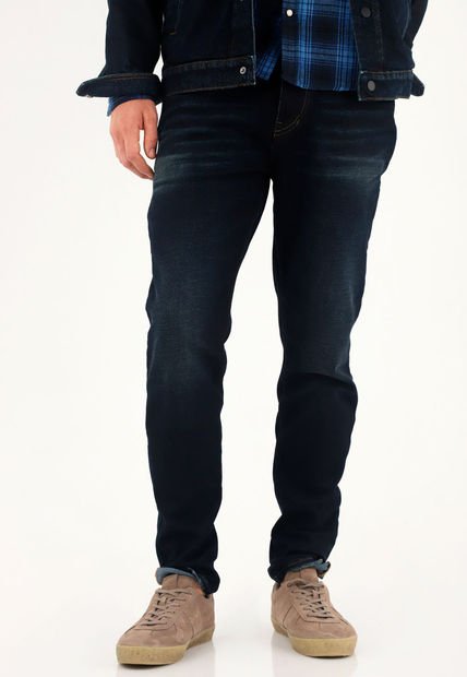 Jean Azul Súper Skinny Tono Oscuro Para Hombre