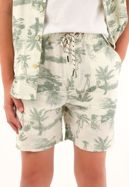 Bermuda Con Estampado De Palmeras Para Niño
