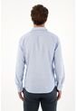 Tennis Camisa Manga Larga Preteñida Azul Con Textura Lisa Para Hombre de Tennis