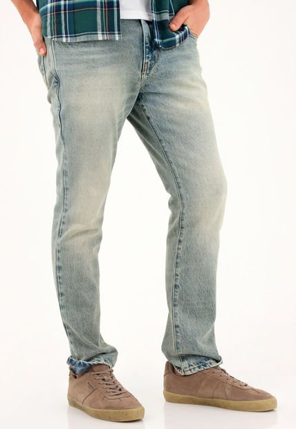 Jean Azul Classic Tono Claro Cinco Bolsillos Para Hombre