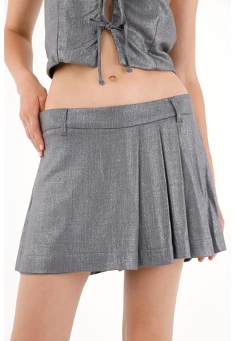 Tennis Falda Short Metalizada Con Tablas Para Mujer Tennis