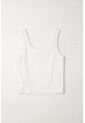 Tennis Camiseta Crop En Rib Blanca De Ajuste Cómodo Para Mujer de Tennis