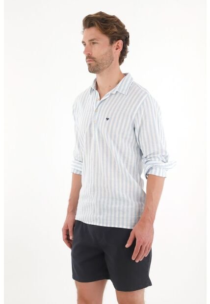 Tennis Camisa Manga Larga Con Diseño A Rayas Con Diseño Versátil Para Hombre Con Acabado Suave