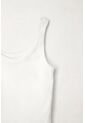 Tennis Camiseta Crop En Rib Blanca De Ajuste Cómodo Para Mujer de Tennis