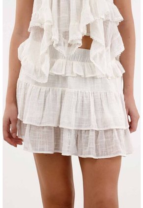 Tennis Falda Corta Con Boleros Crudo Para Mujer