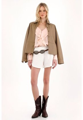 Tennis Abrigo En Cuero Sintético Clásico Café Para Mujer