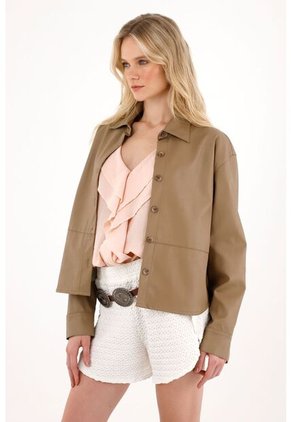 Tennis Abrigo En Cuero Sintético Clásico Café Para Mujer