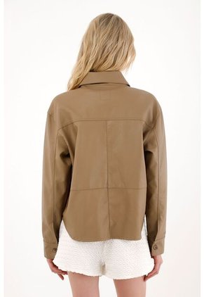 Tennis Abrigo En Cuero Sintético Clásico Café Para Mujer