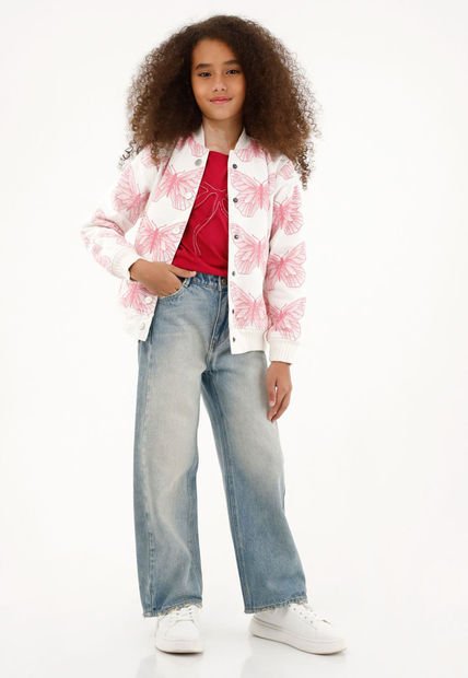Jean Wide Leg Tiro Alto Para Niña