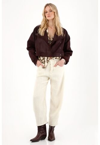 Tennis Jean Horseshoe Con Detalles Desflecados Crudo Para Mujer Tennis