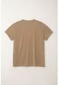 Tennis Camiseta Con Cuello En V Café Con Acabado Liso Para Mujer de Tennis