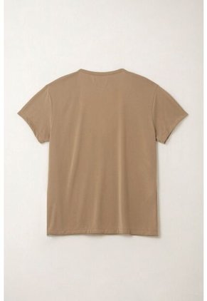 Tennis Camiseta Con Cuello En V Café Con Acabado Liso Para Mujer