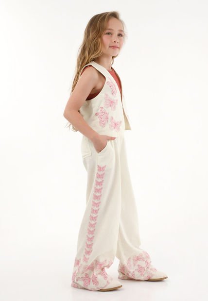 Pantalón Con Estampado De Mariposas Para Niña
