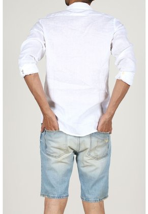 Tennis Camisa Blanca De Lino Para Hombre
