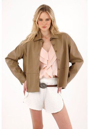 Tennis Short Con Pretina Elástica Y Silueta Sport Crudo Para Mujer