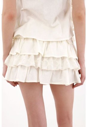 Tennis Falda Corta Con Boleros Crudo Para Mujer