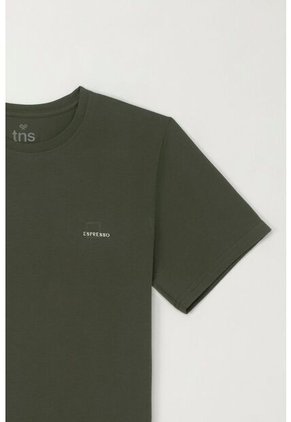 Tennis Camiseta Básica Manga Corta Verde Con Detalle Fruncido Para Hombre