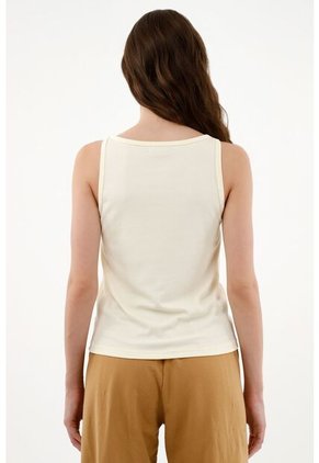 Camiseta Manga Sisa Crudo Para Mujer