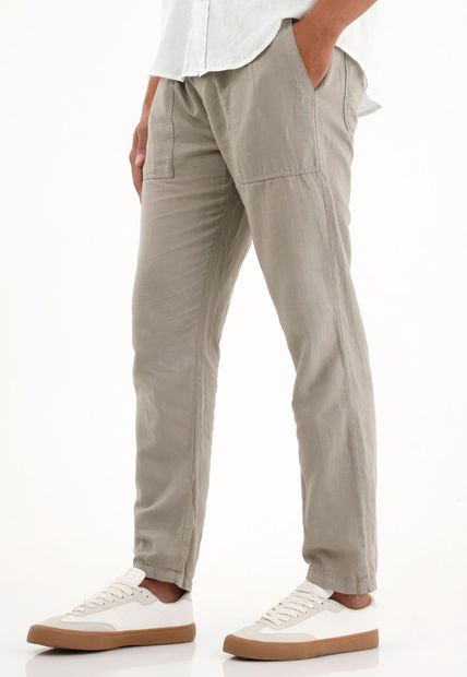 Pantalón Jogger Gris Bota Recta Para Hombre