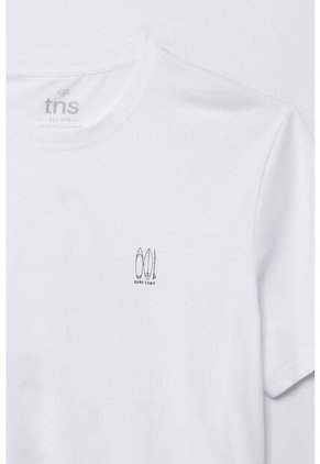 Tennis Camiseta Manga Corta Estampada Blanca De Ajuste Cómodo Para Hombre
