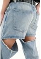 Tennis Jean Recto Tiro Alto Con Detalles Desflecados Para Mujer de Tennis