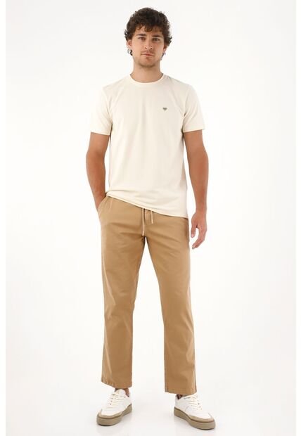 Tennis Pantalón En Dril Clásico Crudo Con Textura Suave Para Hombre