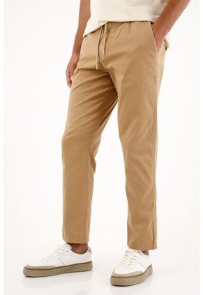 Tennis Pantalón En Dril Clásico Crudo Con Textura Suave Para Hombre