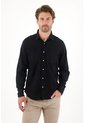 Tennis Camisa En Dril Liviano Manga Larga Negra Para Hombre de Tennis