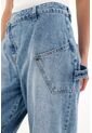 Tennis Jean Slouchy Tiro Bajo Con Jota Asimétrica Para Mujer de Tennis