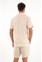 Camisa Manga Corta En 100% Lino Crudo Para Hombre de Tennis