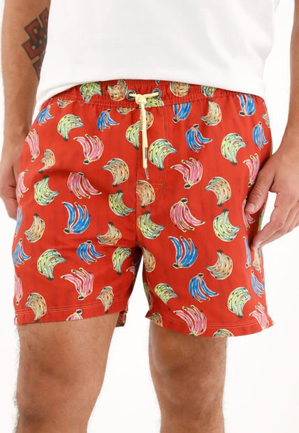 Pantaloneta De Baño Con Estampado De Bananas Para Hombre