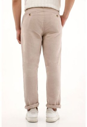 Tennis Pantalón Chino En 100% Lino Café Para Hombre