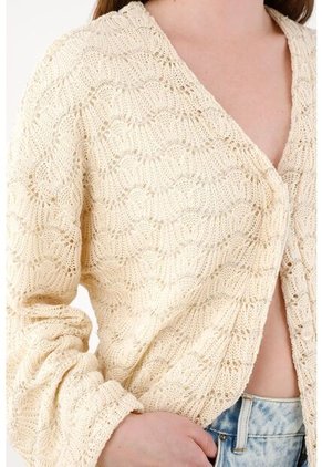 Tennis Buzo Amplio Tejido Con Brillos Crudo Para Mujer