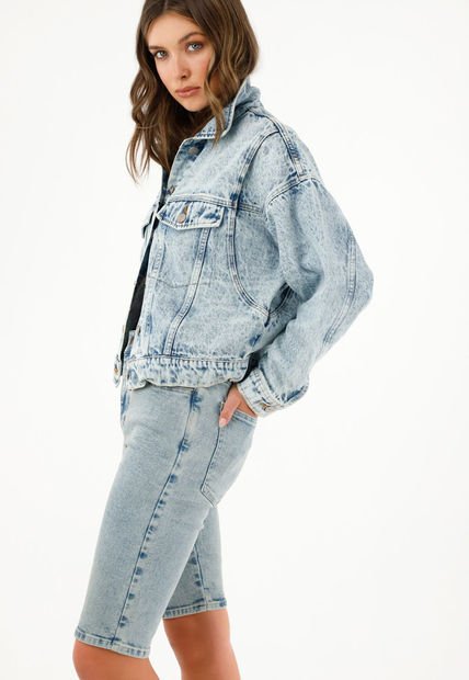 Bermuda Midi En Denim Para Mujer