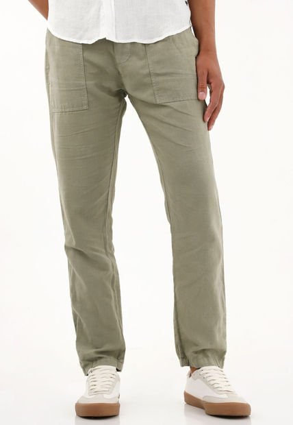Pantalón Jogger Verde Bota Recta Para Hombre