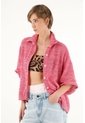 Camisa Rosada En Tela Tipo Tweed Para Mujer de Tennis