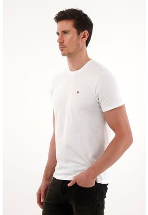 Tennis Camiseta Con Estampado En Espalda Blanca Con Estructura Suave Para Hombre