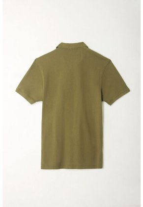 Tennis Polo Verde Con Raqueta Multicolor De Silueta Amplia Para Hombre