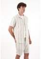 Tennis Camisa Tipo Bowling A Rayas De Acabado Suave Para Hombre Con Acabado Suave de Tennis