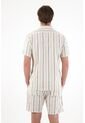 Tennis Camisa Tipo Bowling A Rayas De Acabado Suave Para Hombre Con Acabado Suave de Tennis
