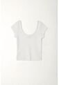 Tennis Camiseta En Rib Ajustada Blanca Para Mujer de Tennis