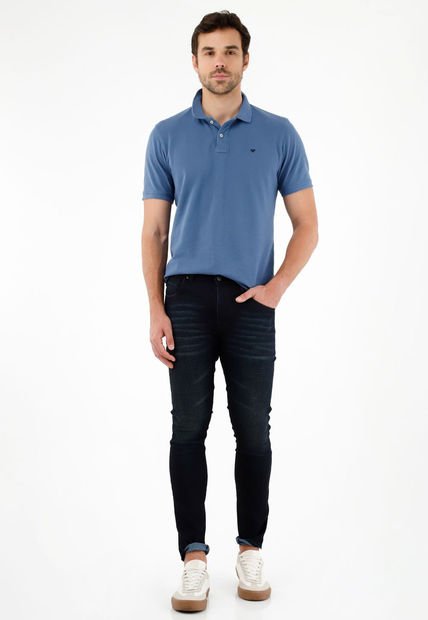Jean Super Skinny Tiro Medio Azul Para Hombre