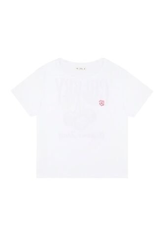 Tennis Camiseta Estampada De Manga Corta Blanca Para Mujer Tennis