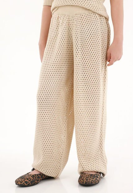 Pantalón Tejido Crudo Para Niña