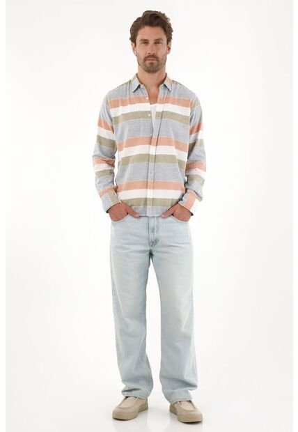 Tennis Camisa Con Diseño A Rayas Multicolor Para Hombre