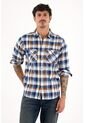 Camisa Leñadora Con Botones En Madera Azul Para Hombre de Tennis
