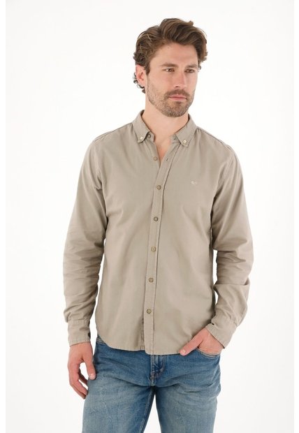 Tennis Camisa Manga Larga Con Raqueta Bordada Gris Para Hombre