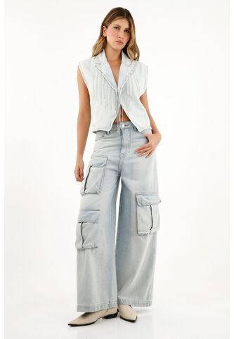 Tennis Chaleco Azul Con Cortes Decorativos Para Mujer Tennis