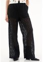 Tennis Pantalón Recto Negro En Encaje Para Mujer de Tennis